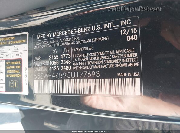 55SWF4KB9GU127693 2016 MERCEDES-BENZ C-CLASS Black Вид підкапотного простору