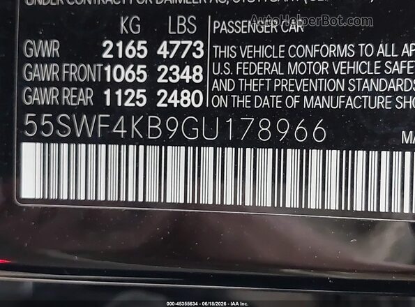 55SWF4KB9GU178966 2016 MERCEDES-BENZ C-CLASS Black Вид підкапотного простору