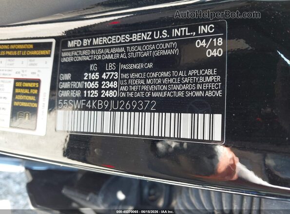 55SWF4KB9JU269372 2018 MERCEDES-BENZ C-CLASS Black Vista del compartimento del motor