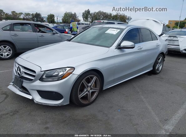 55SWF4KBXGU172111 2016 MERCEDES-BENZ C-CLASS Silver Vista tres cuartos delantera izquierda