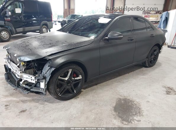 55SWF4KBXGU172948 2016 MERCEDES-BENZ C-CLASS Black წინა მარცხენა ხედი სამი მეოთხედიდან