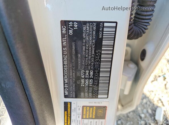 55SWF4KBXHU183465 2017 MERCEDES-BENZ C White 