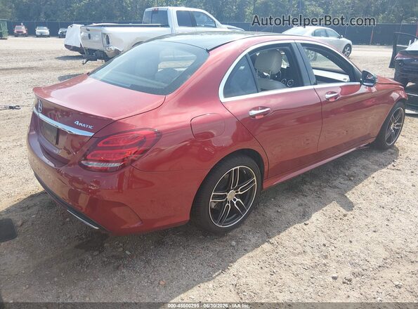 55SWF4KBXJU274015 2018 MERCEDES-BENZ C-CLASS Red უკანა მარჯვენა
