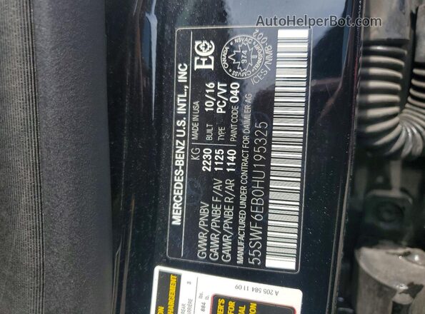 55SWF6EB0HU195325 2017 MERCEDES-BENZ C Black Engine compartment view