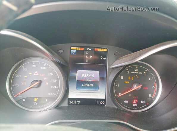 55SWF6EB0HU195325 2017 MERCEDES-BENZ C Black Instrument cluster view