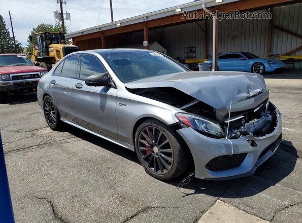 55SWF6EB1GU143975 2016 MERCEDES-BENZ C Gray Delantero derecho