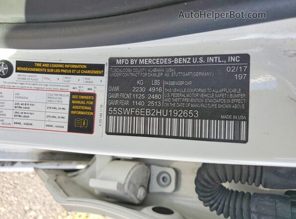 55SWF6EB2HU192653 2017 MERCEDES-BENZ C White Շարժիչի բաժամունքի տեսք