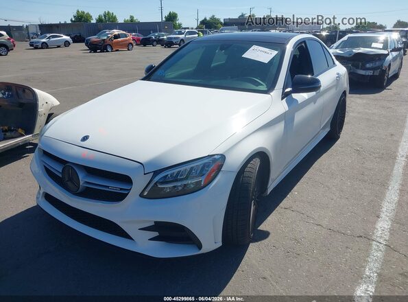 55SWF6EB4KU312105 2019 MERCEDES-BENZ AMG C 43 White Առջևի ձախ երեք քառորդ տեսարան