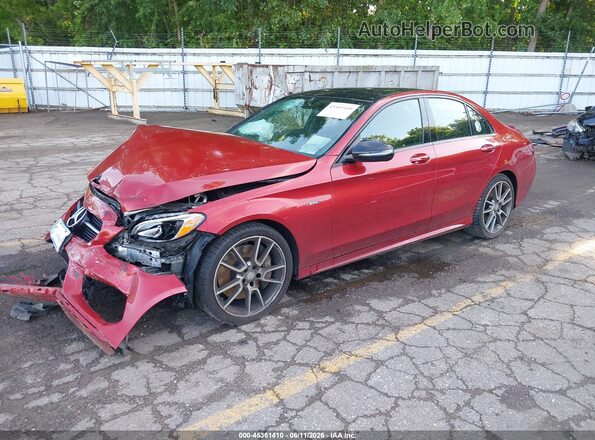55SWF6EB6GU104945 2016 MERCEDES-BENZ C-CLASS Red Առջևի ձախ երեք քառորդ տեսարան