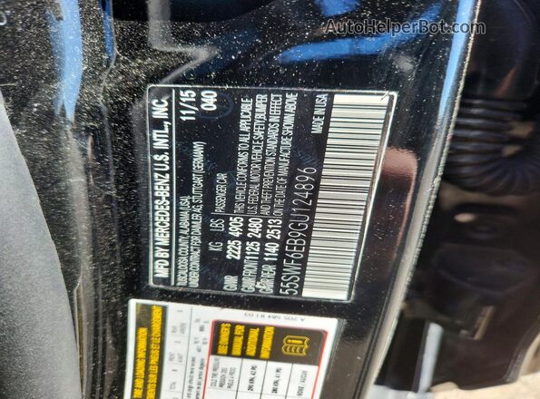 55SWF6EB9GU124896 2016 MERCEDES-BENZ C Black VIN კოდის სტიკერის ხედი