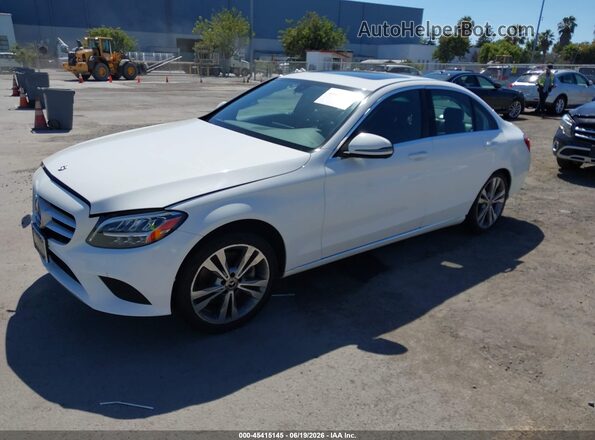 55SWF8DB0KU300126 2019 MERCEDES-BENZ C-CLASS White Przód lewy