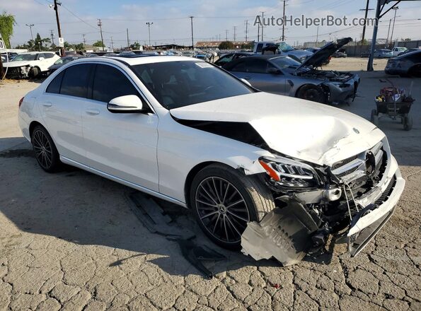55SWF8DB1KU286138 2019 MERCEDES-BENZ C Белый Передняя правая четверть