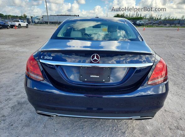 55SWF8DB1KU306758 2019 MERCEDES-BENZ C Blue უკანა ხედი