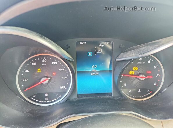 55SWF8DB1KU306758 2019 MERCEDES-BENZ C Blue ხელსაწყოთა პანელის ხედი