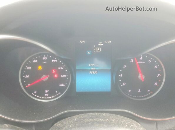 55SWF8DB4KU321397 2019 MERCEDES-BENZ C Black ხელსაწყოთა პანელის ხედი