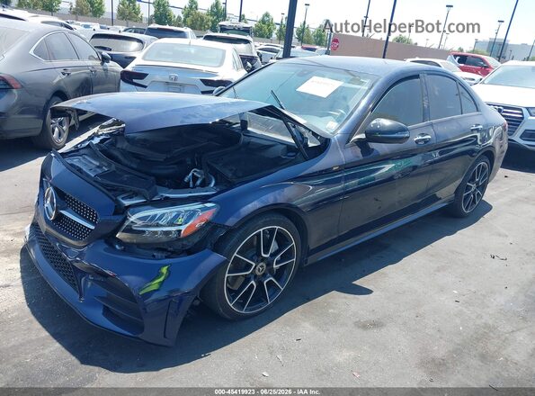 55SWF8DB4LU327895 2020 MERCEDES-BENZ C-CLASS Blue Առջևի ձախ երեք քառորդ տեսարան