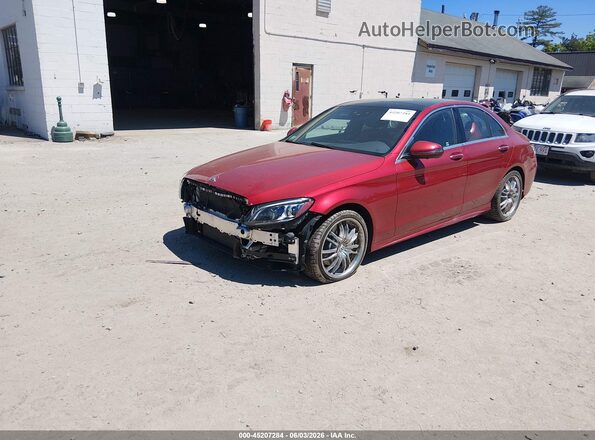 55SWF8DB5KU307525 2019 MERCEDES-BENZ C-CLASS Red Առջևի ձախ երեք քառորդ տեսարան