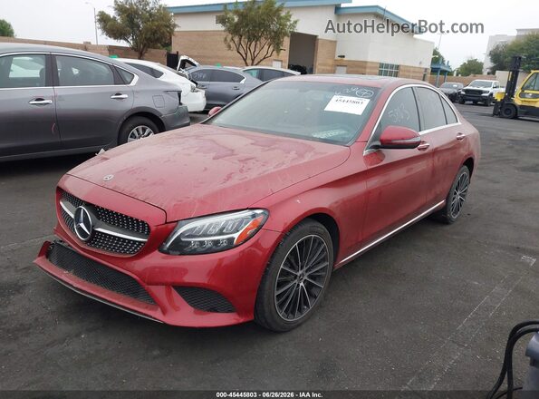 55SWF8DB5LU323614 2020 MERCEDES-BENZ C-CLASS Red Առջևի ձախ երեք քառորդ տեսարան