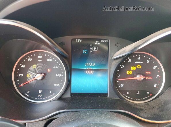 55SWF8DB6KU294087 2019 MERCEDES-BENZ C Silver ხელსაწყოთა პანელის ხედი
