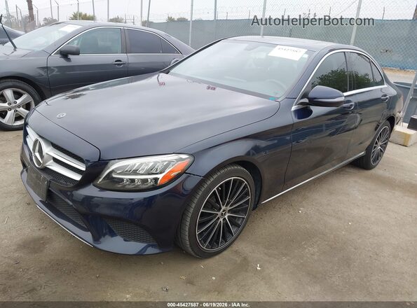 55SWF8DB7KU286970 2019 MERCEDES-BENZ C-CLASS Dark Blue Передня ліва чверть