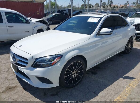 55SWF8DB8KU295953 2019 MERCEDES-BENZ C-CLASS White Առջևի ձախ երեք քառորդ տեսարան