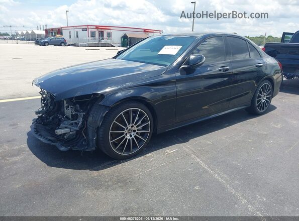 55SWF8DB8KU300973 2019 MERCEDES-BENZ C-CLASS Black წინა მარცხენა ხედი სამი მეოთხედიდან