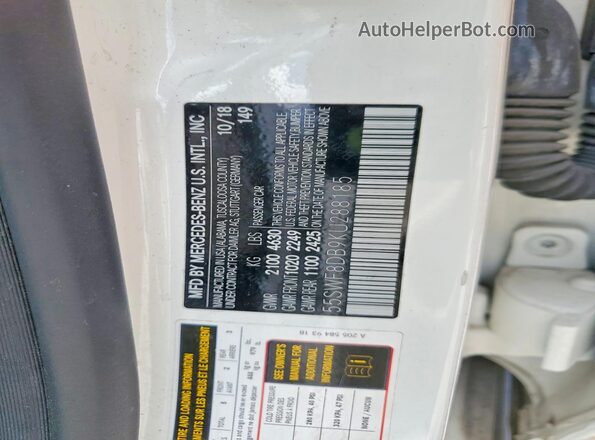 55SWF8DB9KU288185 2019 MERCEDES-BENZ C White 