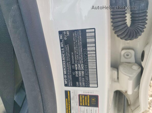 55SWF8DB9KU307303 2019 MERCEDES-BENZ C White Engine compartment view