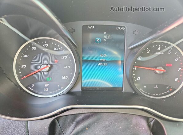 55SWF8DBXKU321775 2019 MERCEDES-BENZ C Gray ხელსაწყოთა პანელის ხედი