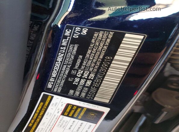 55SWF8EB0KU309018 2019 MERCEDES-BENZ C Черный Вид подкапотного пространства