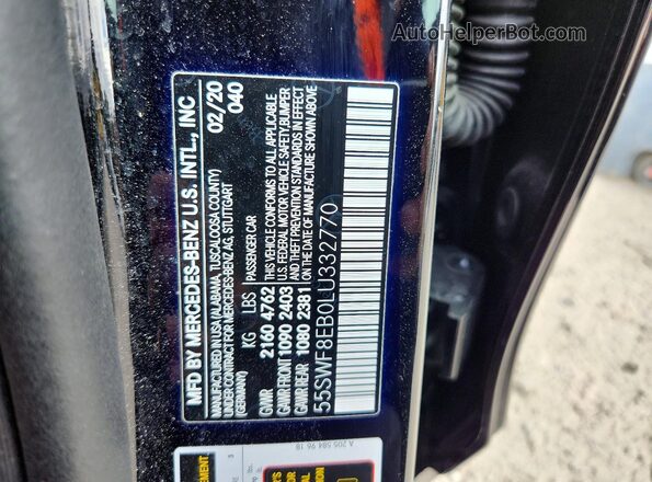 55SWF8EB0LU332770 2020 MERCEDES-BENZ C Black Widok komory silnika