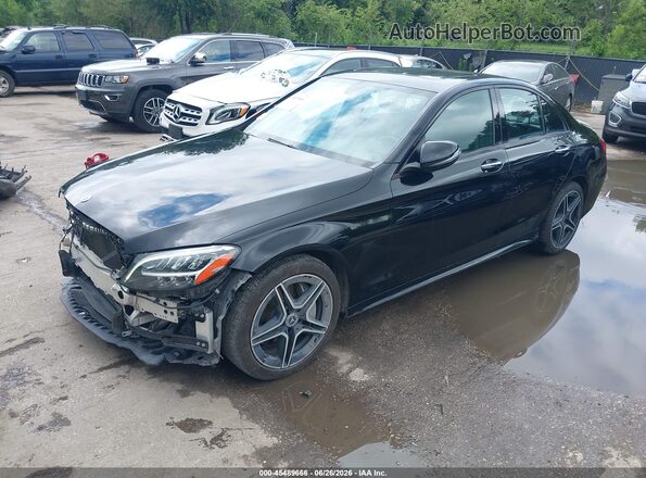 55SWF8EB4KU309183 2019 MERCEDES-BENZ C-CLASS Black Առջևի ձախ երեք քառորդ տեսարան