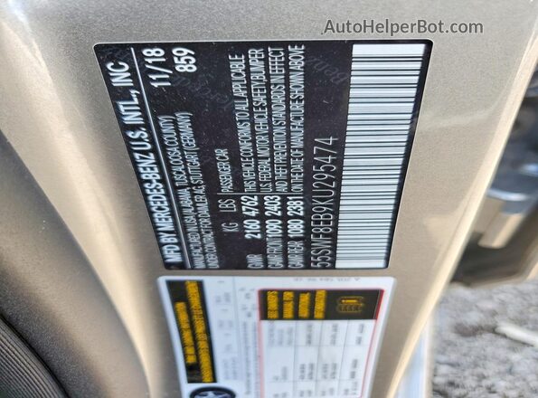 55SWF8EB9KU295474 2019 MERCEDES-BENZ C Серебряный Вид подкапотного пространства