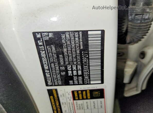 55SWF8EBXKU289277 2019 MERCEDES-BENZ C Белый Вид подкапотного пространства