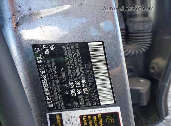 55SWF4JB3HU232572 2017 MERCEDES-BENZ C Gray 