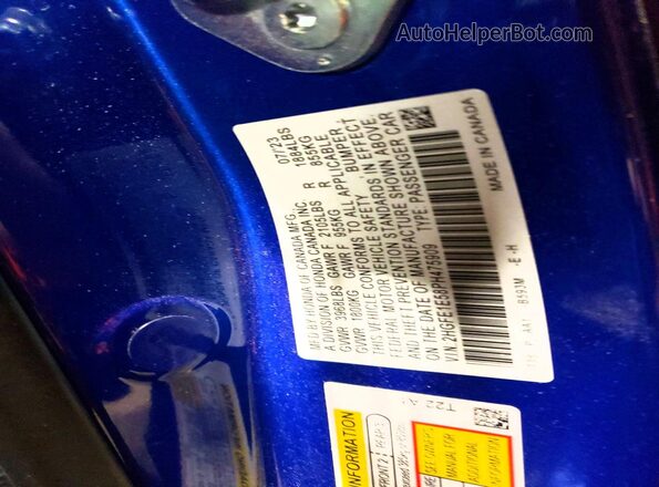 2HGFE1E58PH475909 2023 HONDA CIVIC Blue 