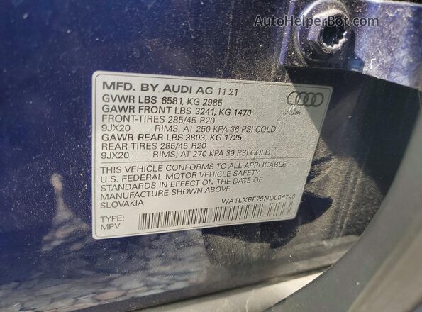 WA1LXBF79ND006740 2022 AUDI Q7 Blue 