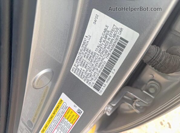 1HGCV2F36NA009123 2022 HONDA ACCORD Gray Вид задньої частини салону