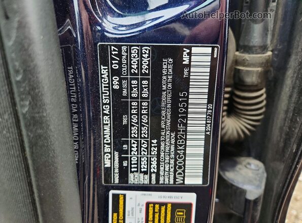WDC0G4KB2HF219515 2017 MERCEDES-BENZ GLC-CLASS Blue 