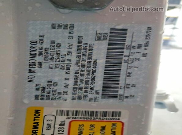 3FMCR9B62PRD40894 2023 FORD BRONCO White 