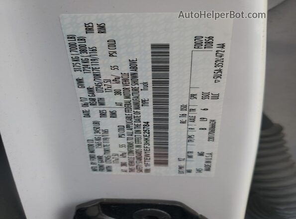 1FTEW1EF3HKE25784 2017 FORD F150 White Widok naklejki z numerem VIN