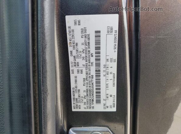 1FMCU9GD3JUA77160 2018 FORD ESCAPE Charcoal 