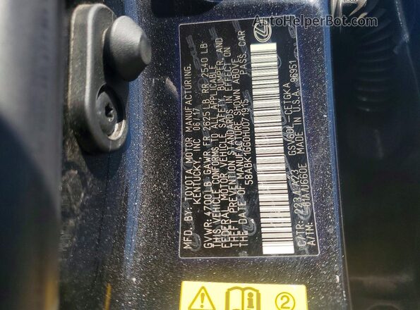 58ABK1GG0HU071915 2017 LEXUS ES Черный Вид подкапотного пространства