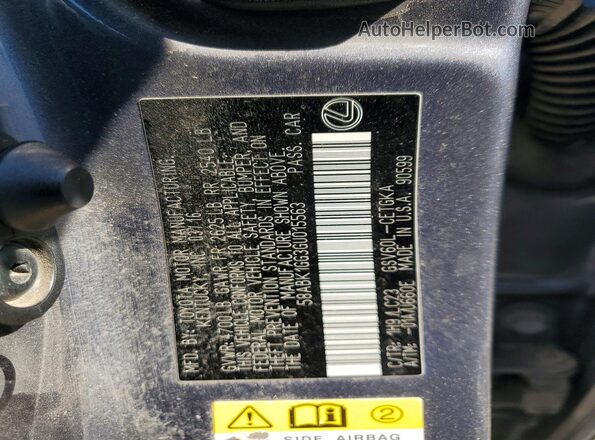 58ABK1GG3GU015563 2016 LEXUS ES Gray 