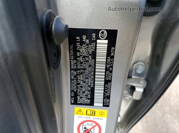 58ABZ1B11KU032689 2019 LEXUS ES Silver Widok komory silnika