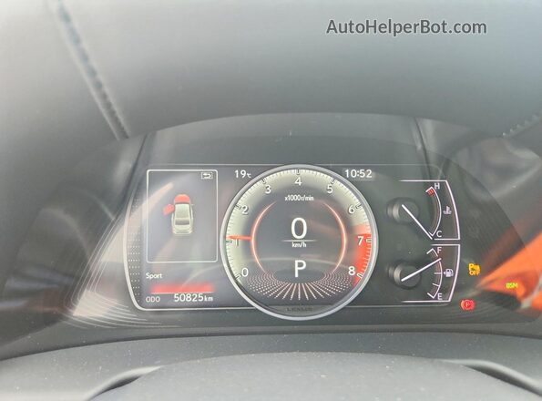 58ABZ1B1XKU037633 2019 LEXUS ES Black Вид щитка приладів