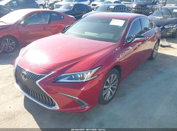58ABZ1B1XKU045473 2019 LEXUS ES 350 Red Առջևի ձախ երեք քառորդ տեսարան