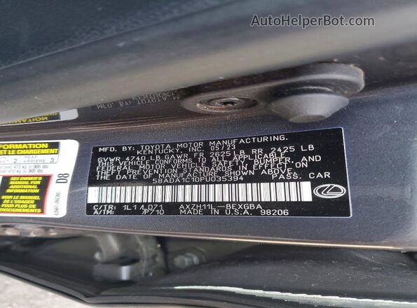 58ADA1C10PU035394 2023 LEXUS ES Gray Widok komory silnika