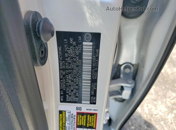 58ADA1C12RU053608 2024 LEXUS ES White VIN კოდის სტიკერის ხედი