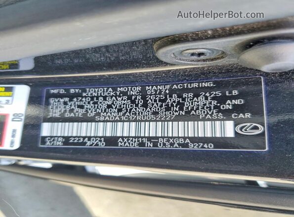 58ADA1C17RU052227 2024 LEXUS ES Black 